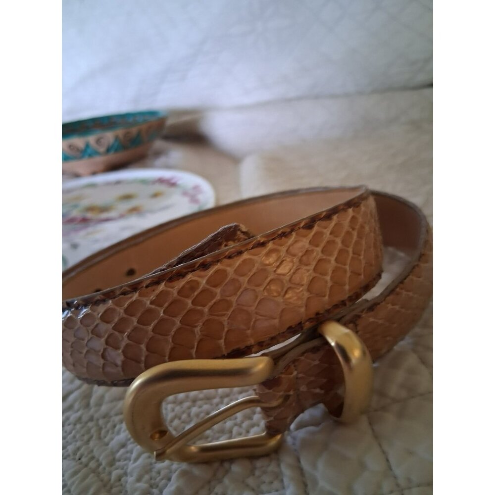 Vintage Holt Renfrew genuine reptile belt gold S